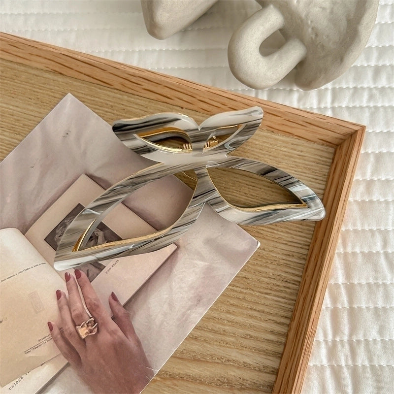 Women’s IG Style Sweet Butterfly Imitation Acetic Acid Metal Hollow Out Hair Claws