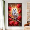 Eule und Blume komplette DIY-5D-Runden-Drill Edelsteinkunst-Diamant-Mal-Kits f&uuml;r Erwachsene/Anf&auml;nger Geschenkidee f&uuml;r Heimwanddekoration Diamant-Kunst
