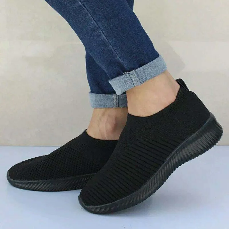 Qengg Women Shoes 2022 Vulcanize Platform Shoes Flat Chunky Sneakers Sock Women's Sneakers Slip On Tennis Female Shoes Woman