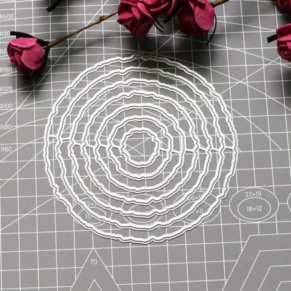 2021 NEW 7pcs Irregular Circle Set Metal Steel Embossing Cutting Dies Craft Scrapbooking DIY Card Making Photo Decor