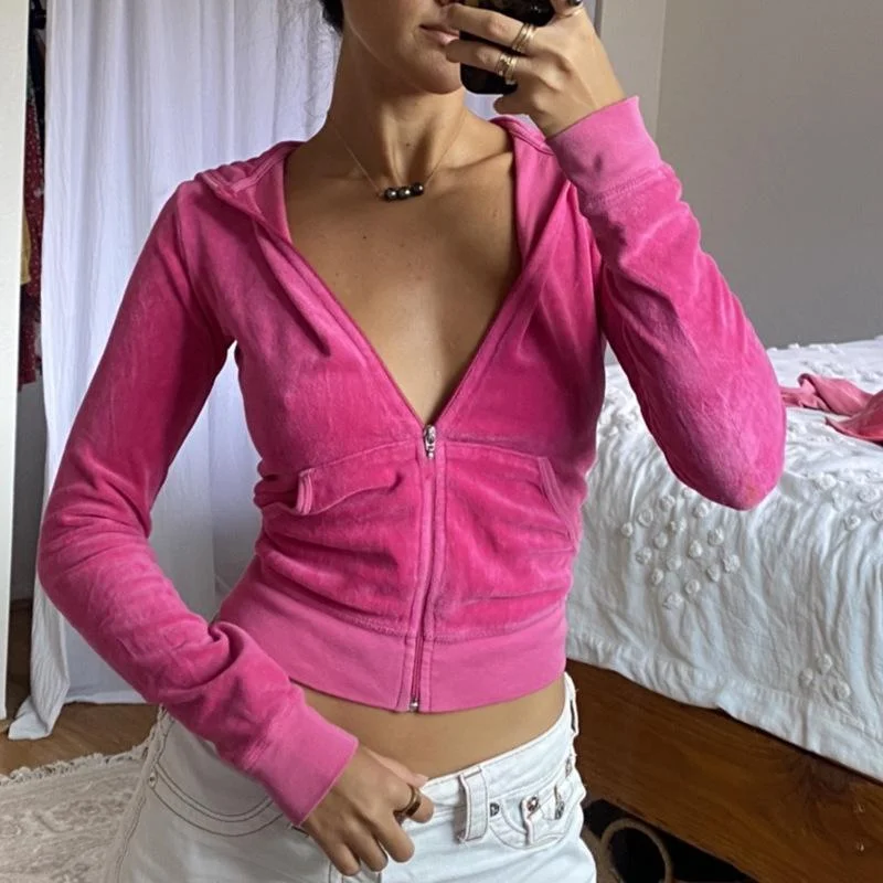 Sexy Slim Long Sleeve Zipper Velvet Coat