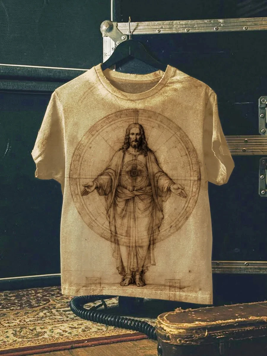 Eagerlys  Vintage Jesus Art Print T-shirt Eagerlys
