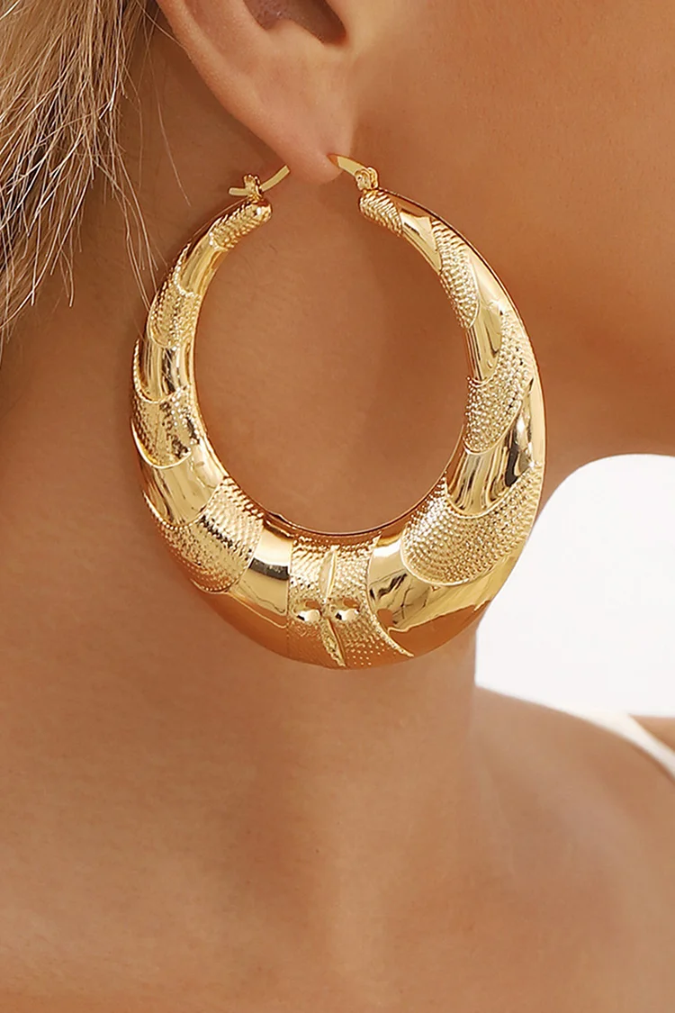 Metallic Sheen Geometric Shaped Textured Dangle Earrings