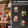 6PCS Santa Claus DIY Pearl Diamond Painting Christmas Fridge Magnets, Sparkling Rhinestone Refrigerator Magnet Craft Kit for Home Decor & Gifts