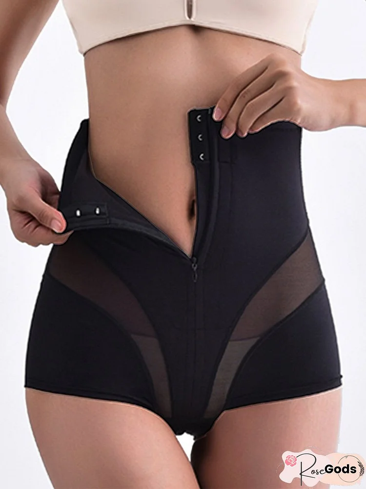 High Waist Breasted Zipper Slimming Abdominal Hip Lifting Panties