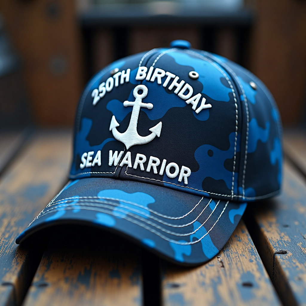 250th Birthday Embroidered Military Caps