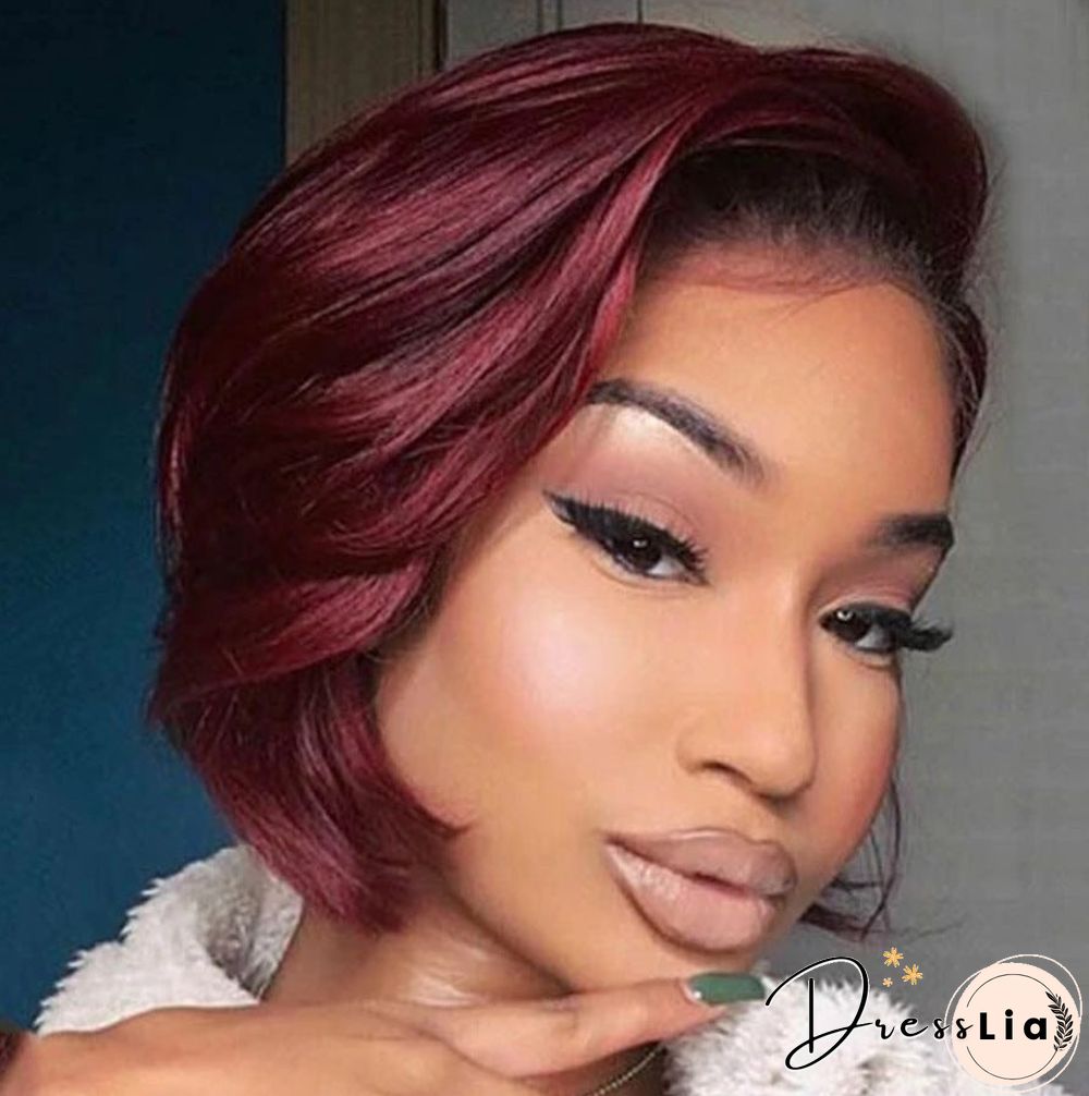 New Trend Short Curly Hair Female Wine Red Headgear