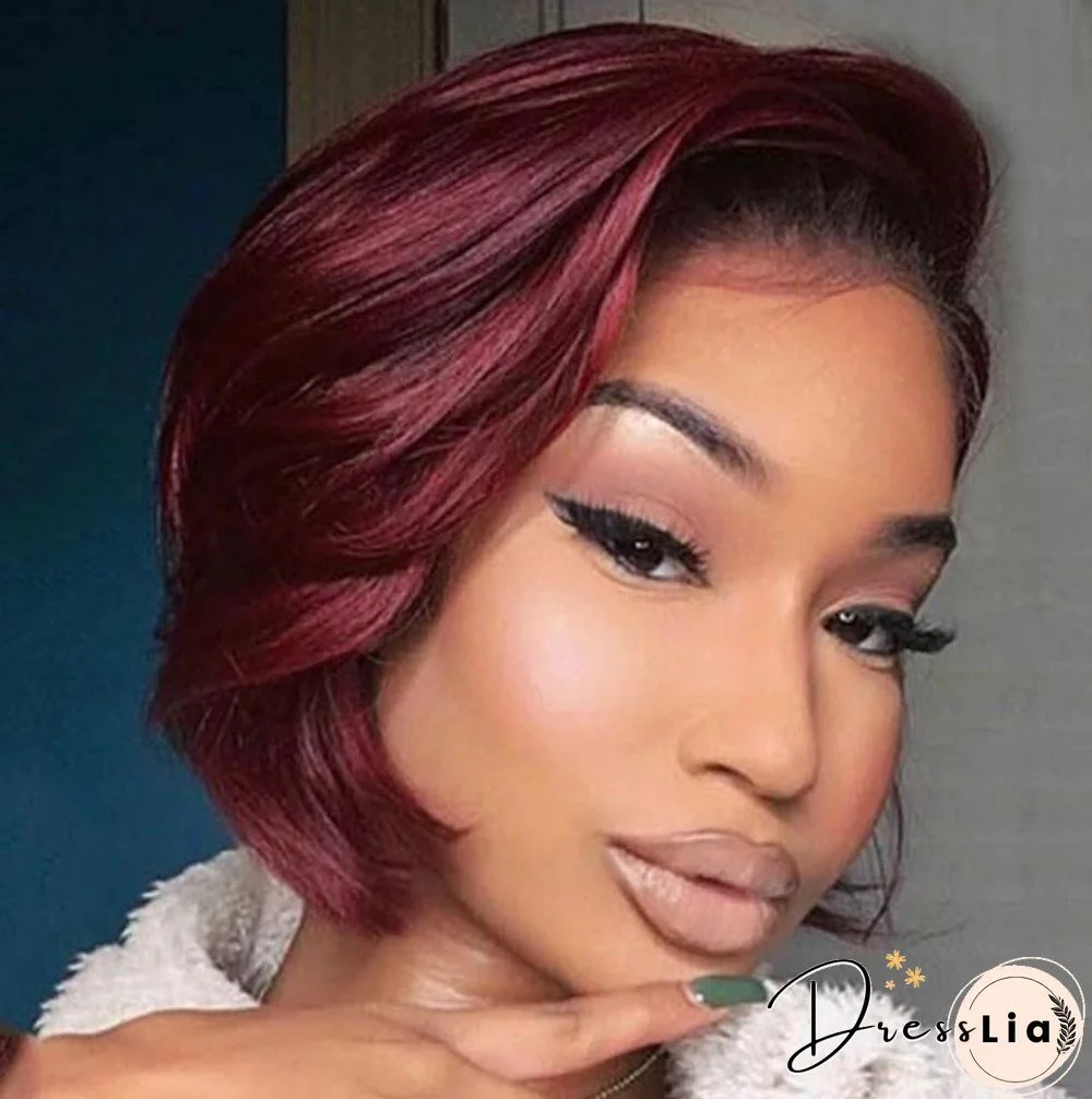 New Trend Short Curly Hair Female Wine Red Headgear