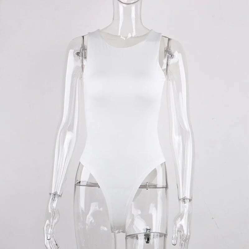 Bodysuit women cotton Streetwear Summer Sleeveless Sexy Bodysuits bodice clothes white top festival clothing overalls shorts hot