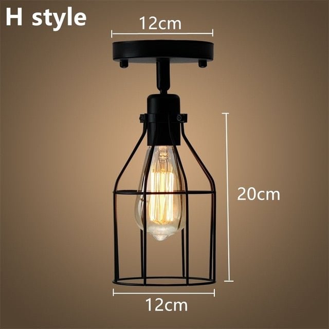 Modern Led Ceiling Lights Adjustable Angle Iron Cage Loft Bulb Ceiling Lamps E27 Industrial Indoor Lighting ZXD0004