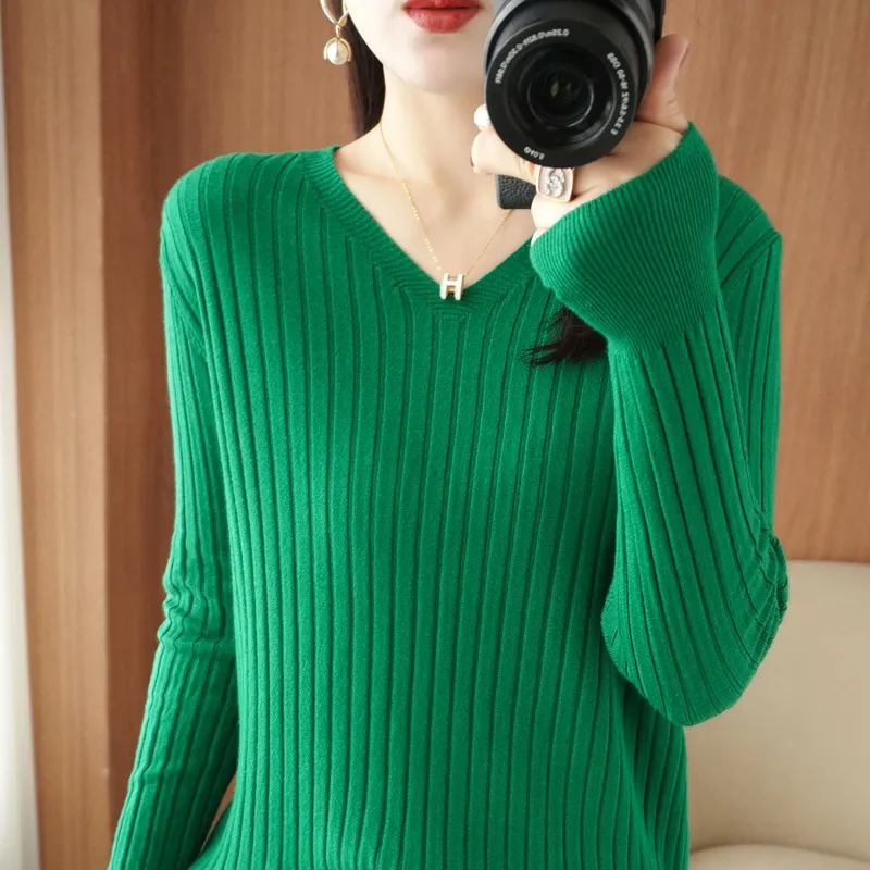 Churchf Churchf Sweater Female 2023 Spring And Autumn Knit Bottom Shirt Fashion Slim Long Sleeve Skin-Friendly Soft Bottom Top