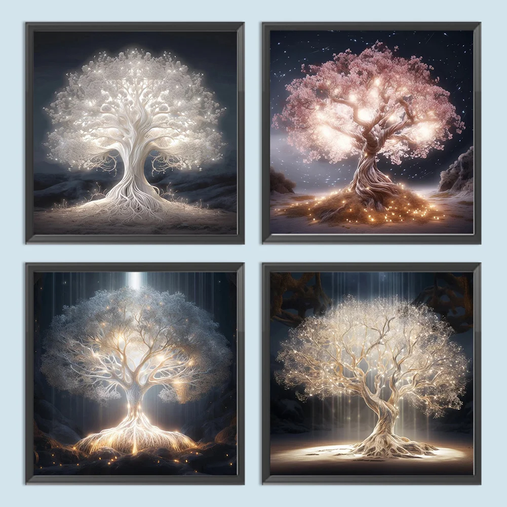 4pcs Diamond Painting - Full Round Drill - Life Tree(Canvas|30*30cm)