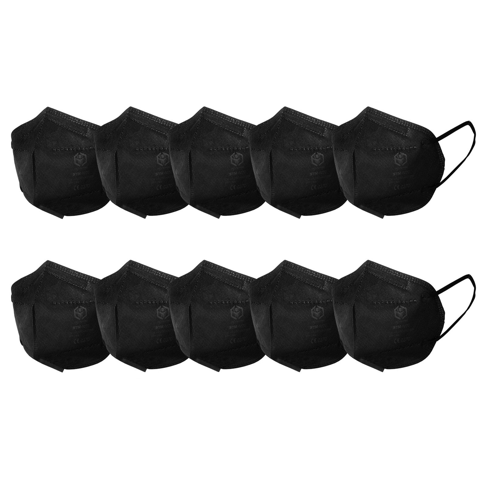 

Face Mouth Shield 10pcs 5-Layer Face Breathing Mask with Nose Clip (Black), 501 Original