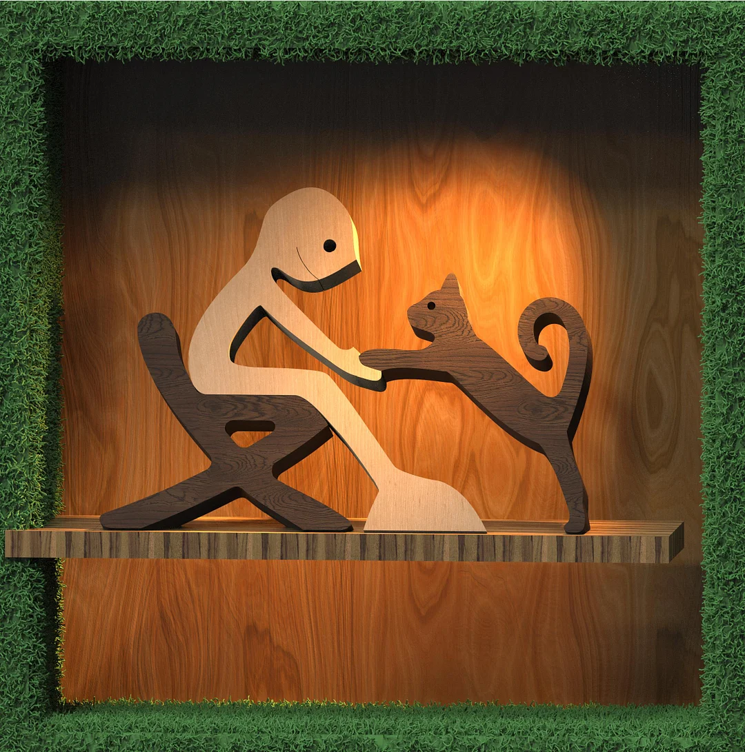 Adornos de madera Wooden Dog Craft Figurine Home Office Table Ornament Easter Decoration Love Dog Pet Lover Gifts oficina OEM 515-2