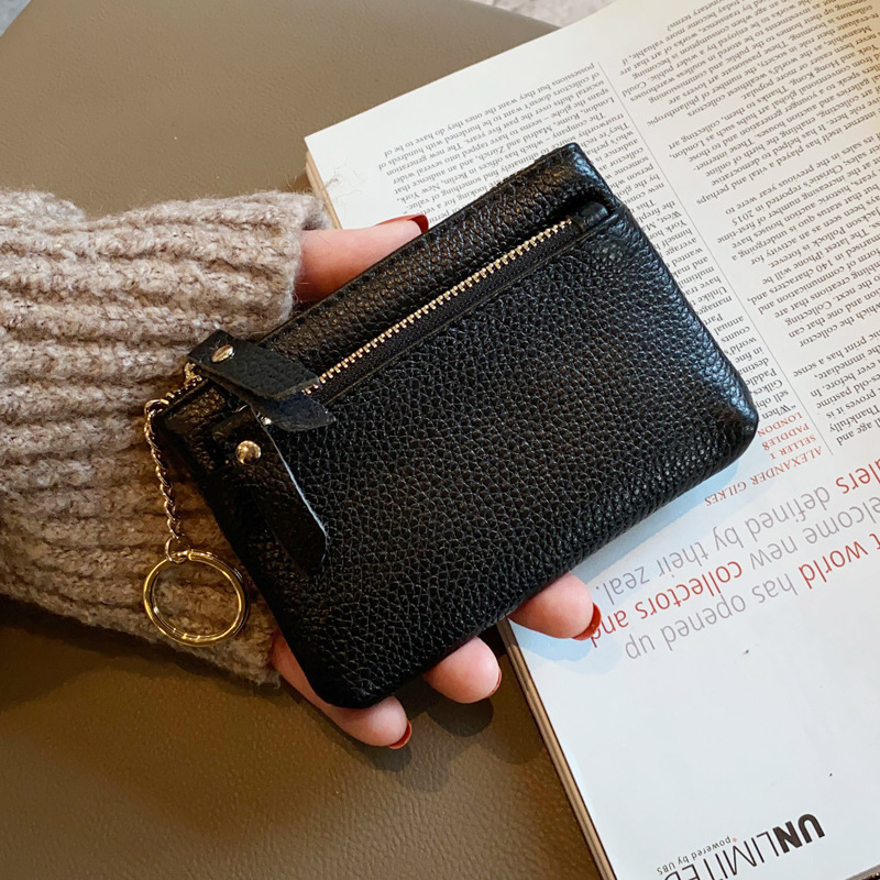 Drawato Fashion Lychee Pattern Pu Leather Coin Purse Mini Change Purses Women'S Wallets Card Holder Zipper Pouch Key Pocket Case Back to School