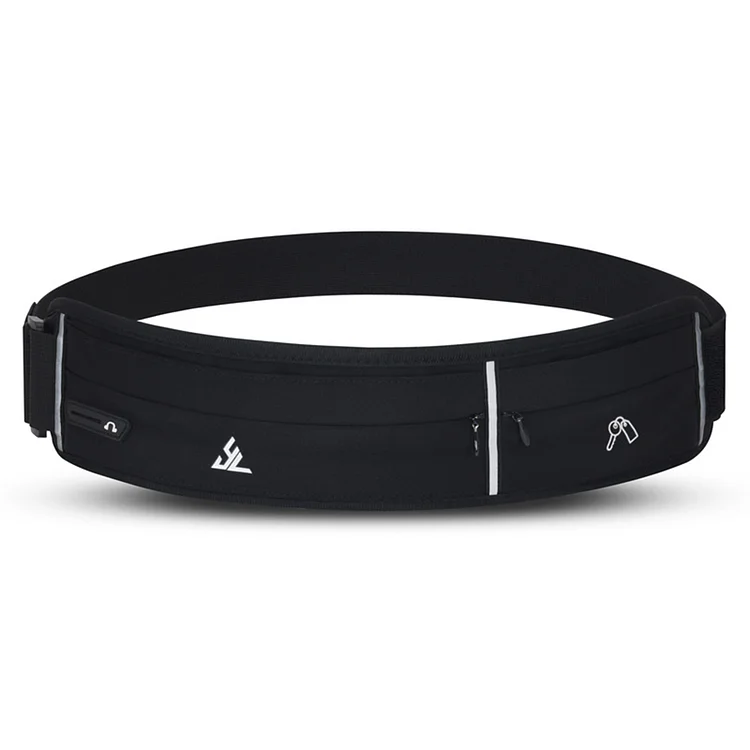 Jogging Waist Bags Nylon Elastic Running Pouch Sports Accessories (Black)