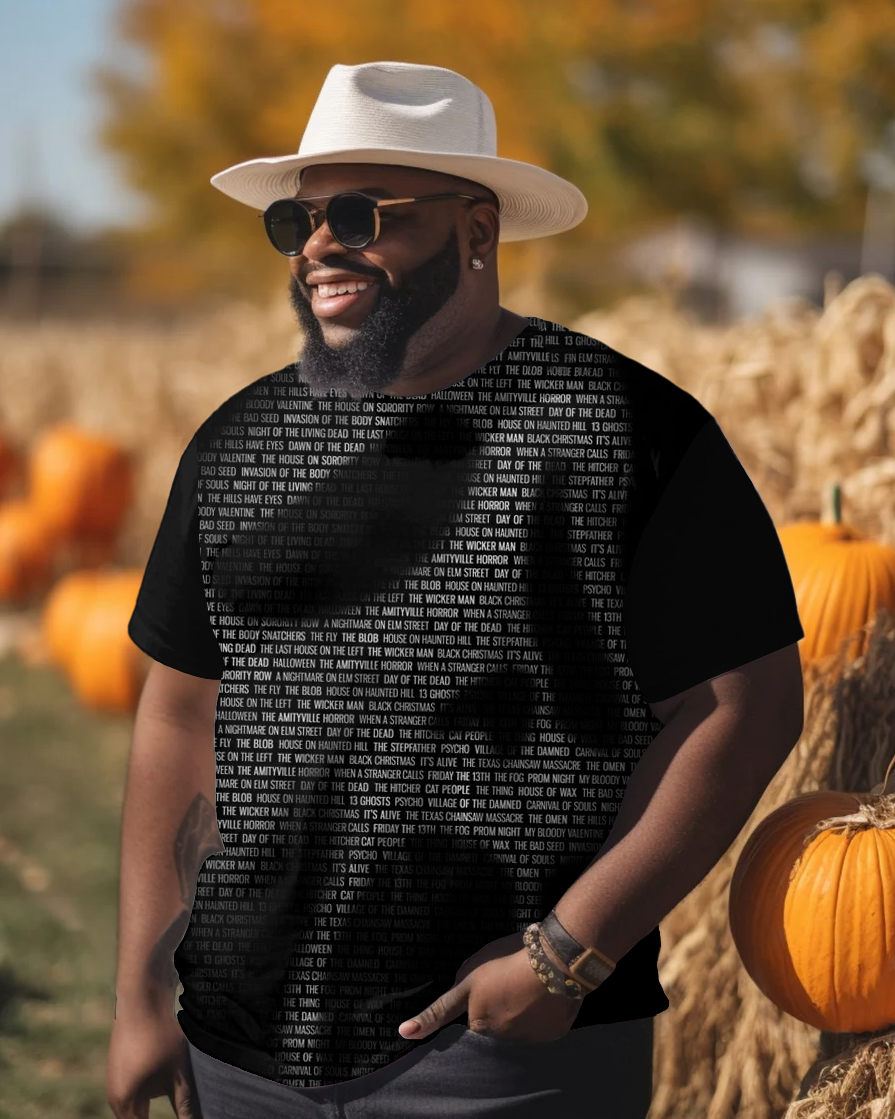 Men's Big and Tall Halloween Call Me Crewneck Short Sleeve T-Shirt