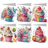 6Pcs fleur g&acirc;teau-bricolage carte de voeux