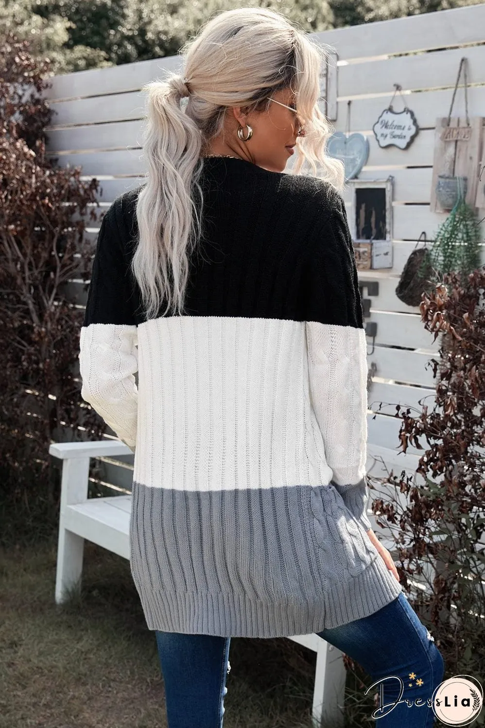 Cozy Cable Knit Button-Front Long Sleeve Cardigan