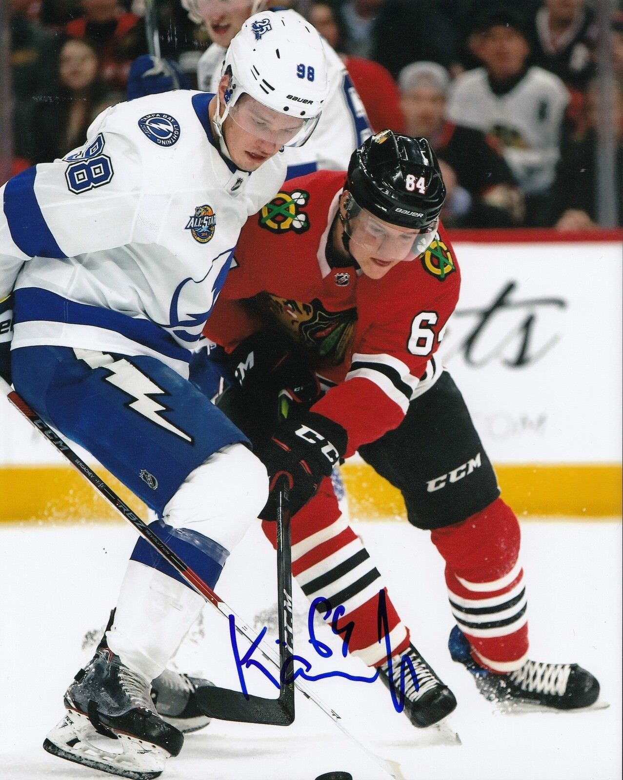 DAVID KAMPF signed (CHICAGO BLACKHAWKS) HOCKEY 8X10 Photo Poster painting W/COA #4