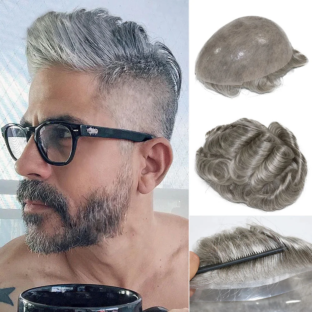 Jewtribute Hair®|Grey Color Wave Mens Wig 