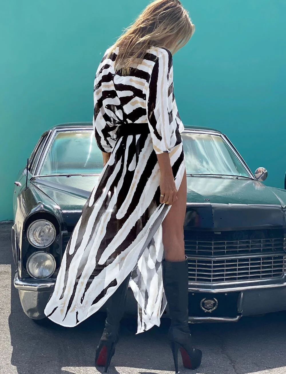 New Summer Boho Sexy Striped Chiffon Bathing Suit Cover-ups 2XL Beach Wear Kimono Dress For Women Summer Swimsuit Cover Up