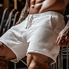  Men's Waffle Texture Shorts - Perfect for Summer and Casual Wear by Inlyline