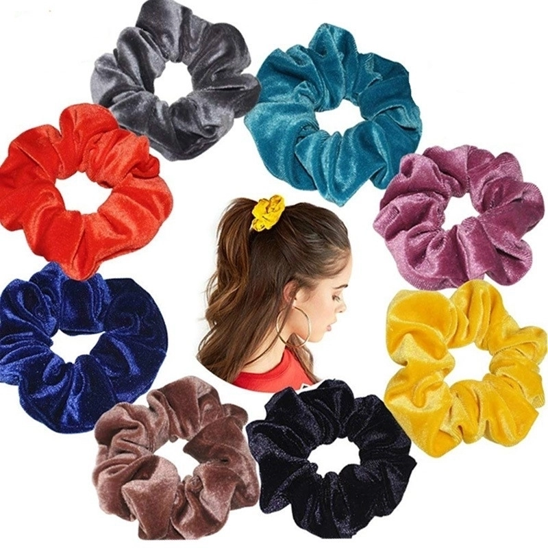 Women's Casual Minimalist Solid Color Velvet Hair Tie