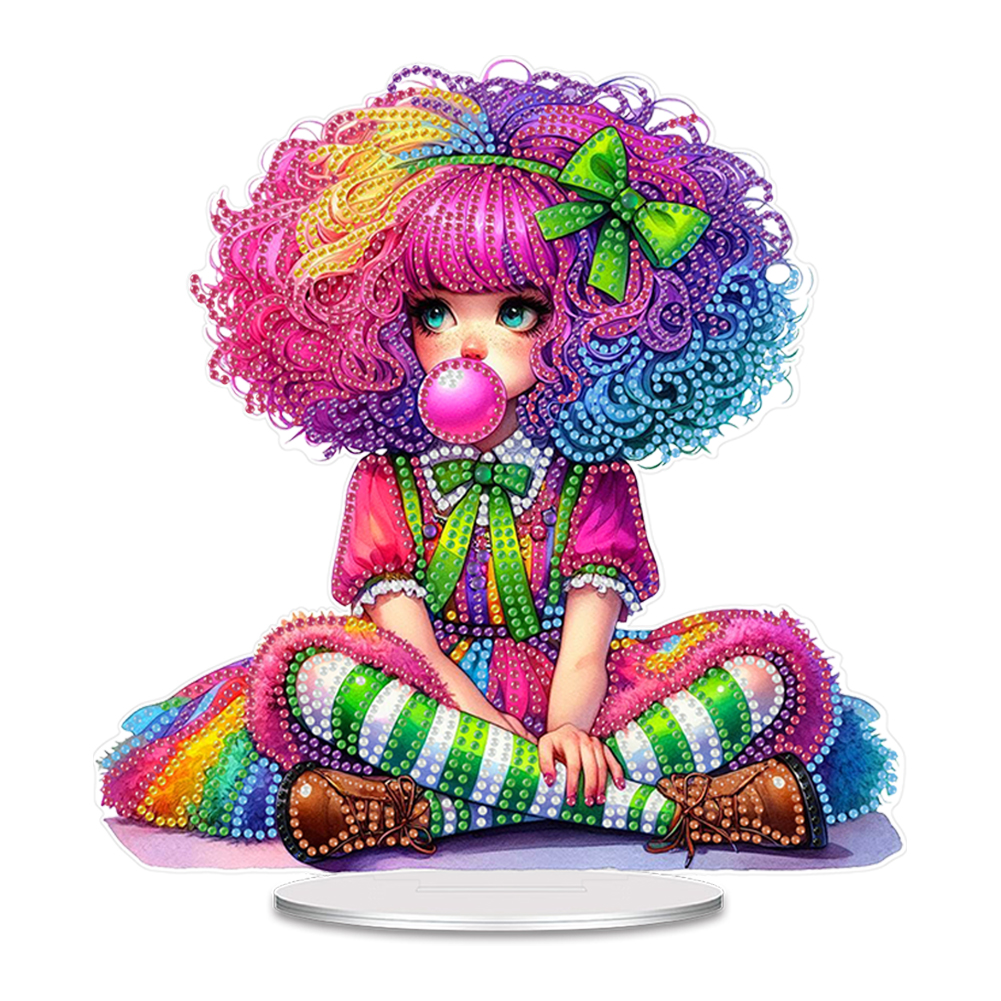 Acrylic Table Top Diamond Painting Ornament Kits for Home Decor (Candy Girl)