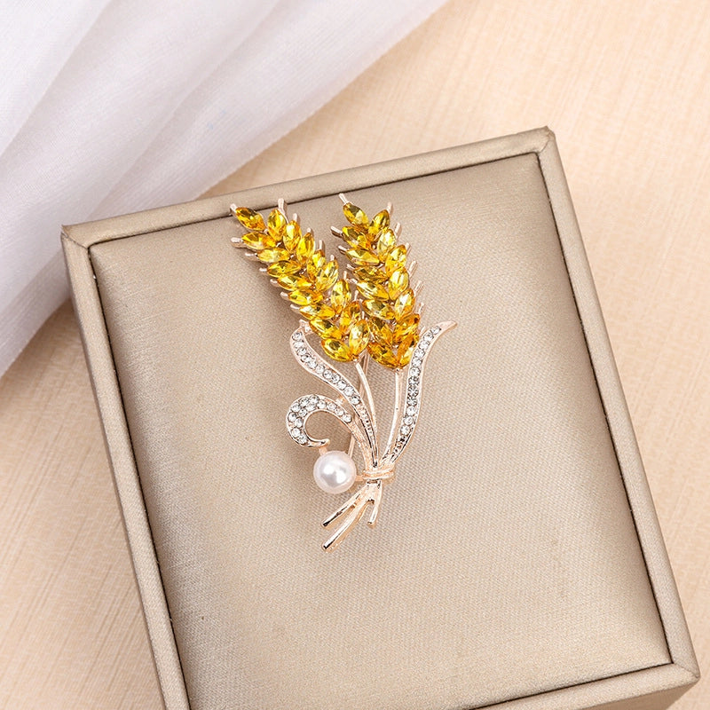 Minimalist Pin Flower Alloy Inlay Zircon Women’s Brooches