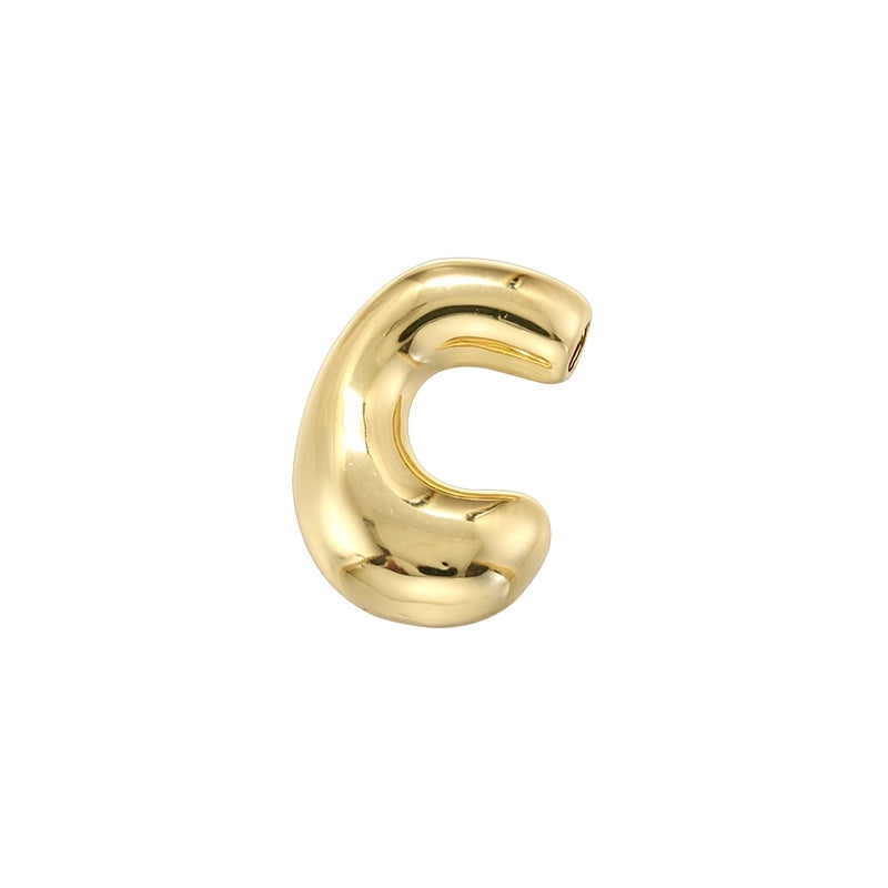 1 Piece 21mm Copper 18K Gold Plated Letter Beads