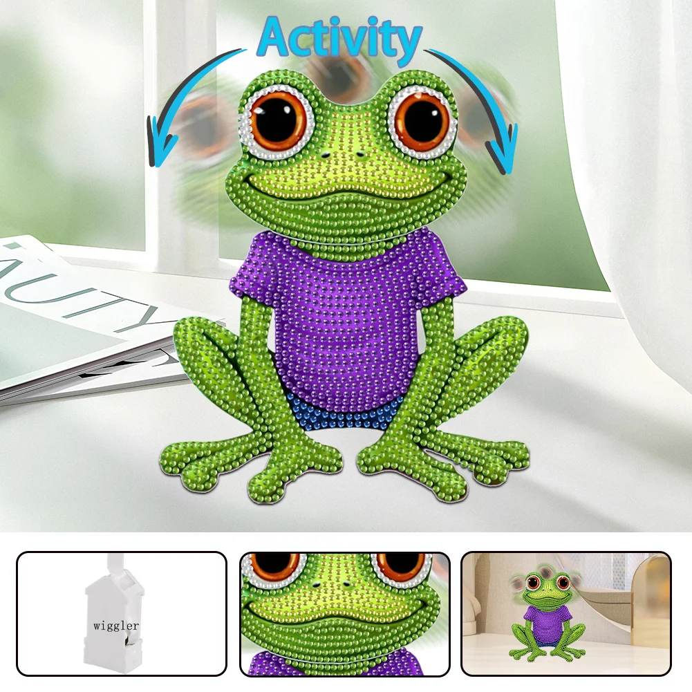 DIY Frog Acrylic Shaking Head Table Top Special Shaped Drill Diamond Painting Ornament Kits