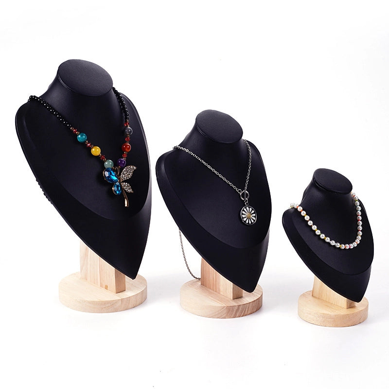1 Piece PU Wood Minimalist Solid Color Jewelry Display Bust