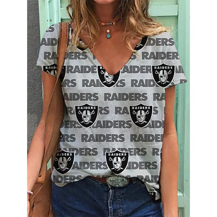 Las Vegas Raiders Lightweight Short Sleeve V-Neck T-Shirt