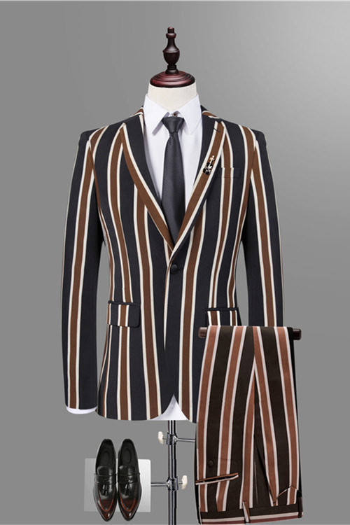 Bellasprom Gentle Prom Suit For Guys Black Striped Online Bellasprom