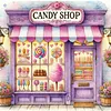 Purple Candy Shop-11CT Stamped Cross Stitch 40*40cm/15.75*15.75in