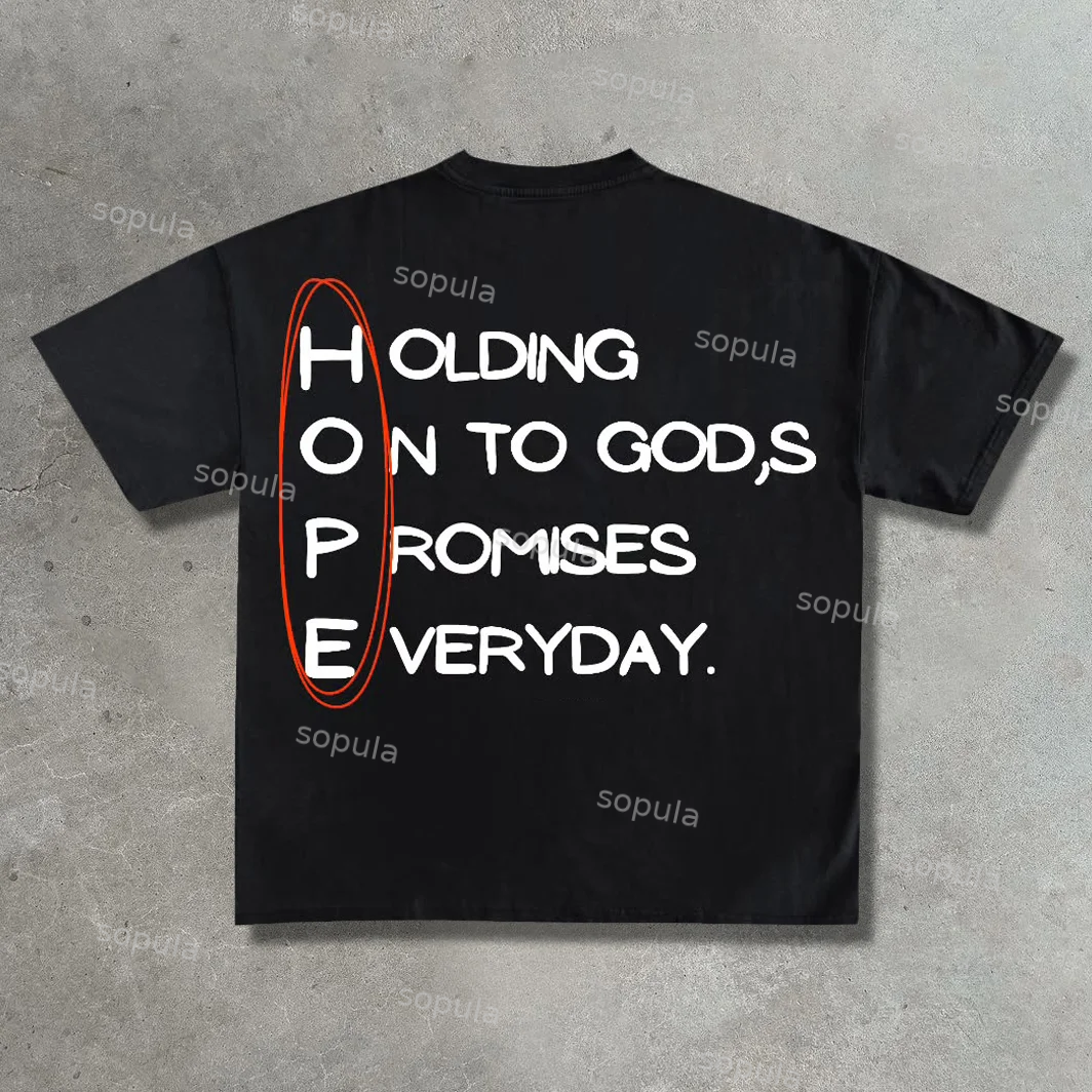 Sopula Vintage Holding On To God Graphic Unisex Heavy Cotton Tee