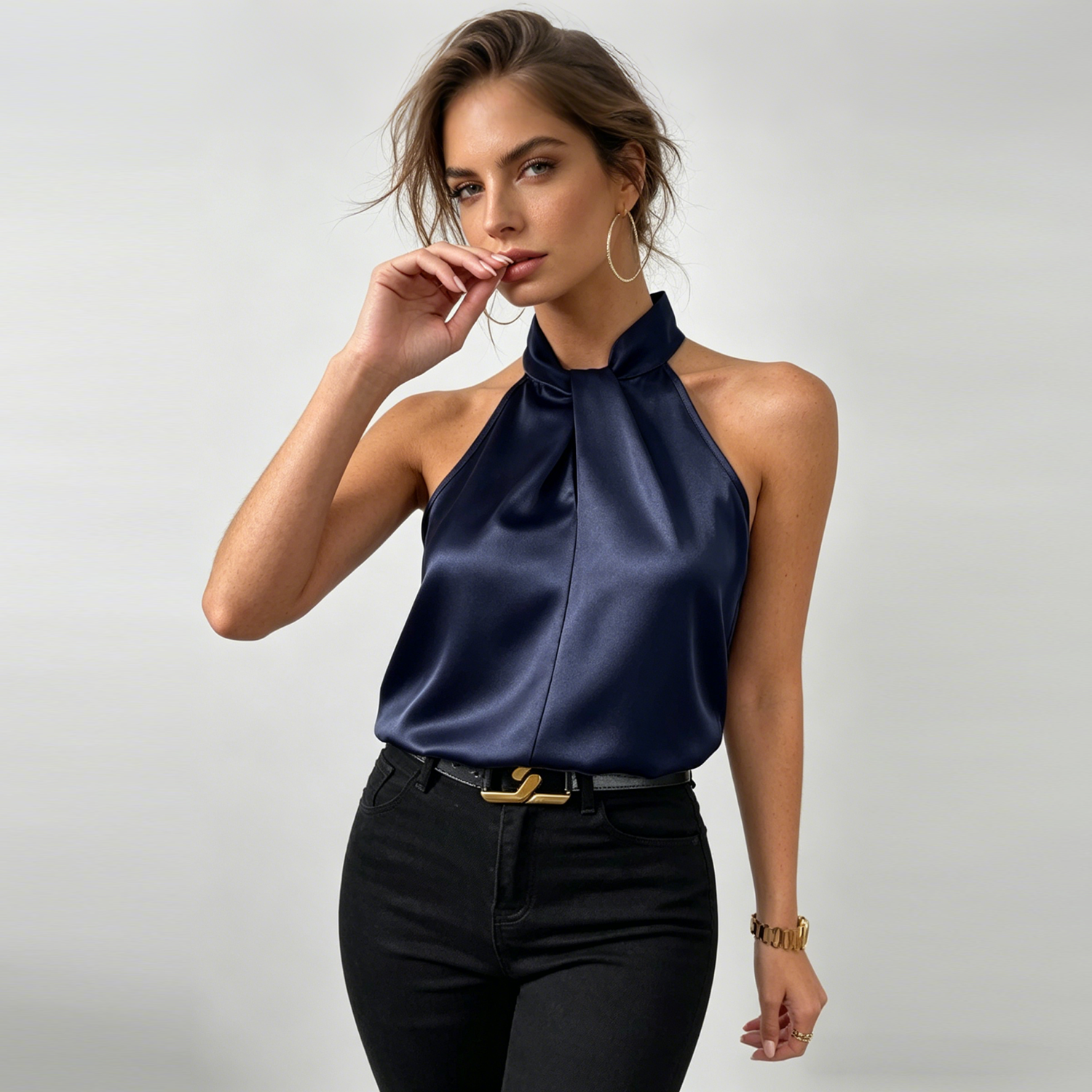 Silk Tank Top Women 100% Mulberry Silk Halter Sleeveless Satin Vest Chic Summer Outfit REAL SILK LIFE