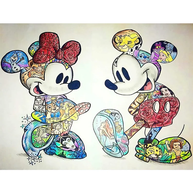 DIY - Mouse 11CT Stamped Cross Stitch 40*50cm