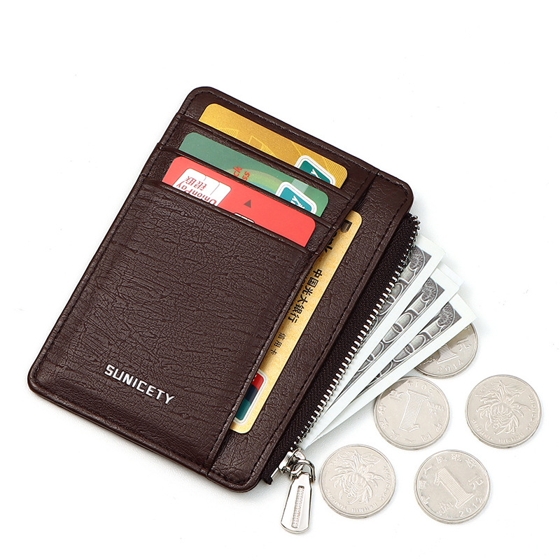 Men's multi-card zipper small card holder