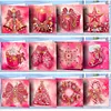 12pcs Pink Christmas DIY Diamond Painting Greeting Cards with Envelopes