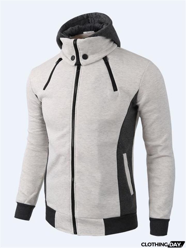 Ultra Warm Front Zip Up Collar Pocket Hooded Sweatshirt