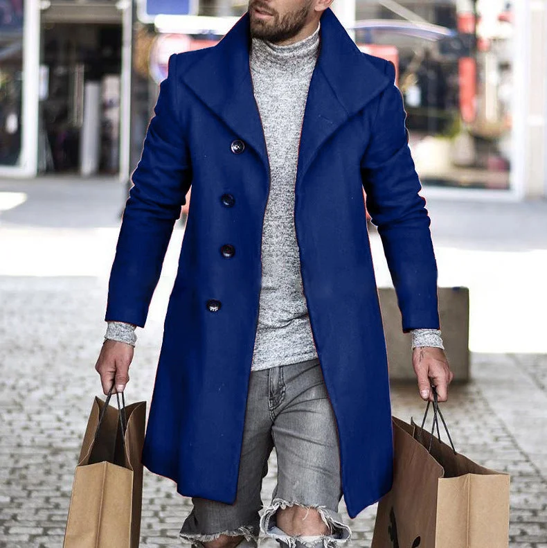 Autumn and Winter woolen overcoat mid-length men's clothing
