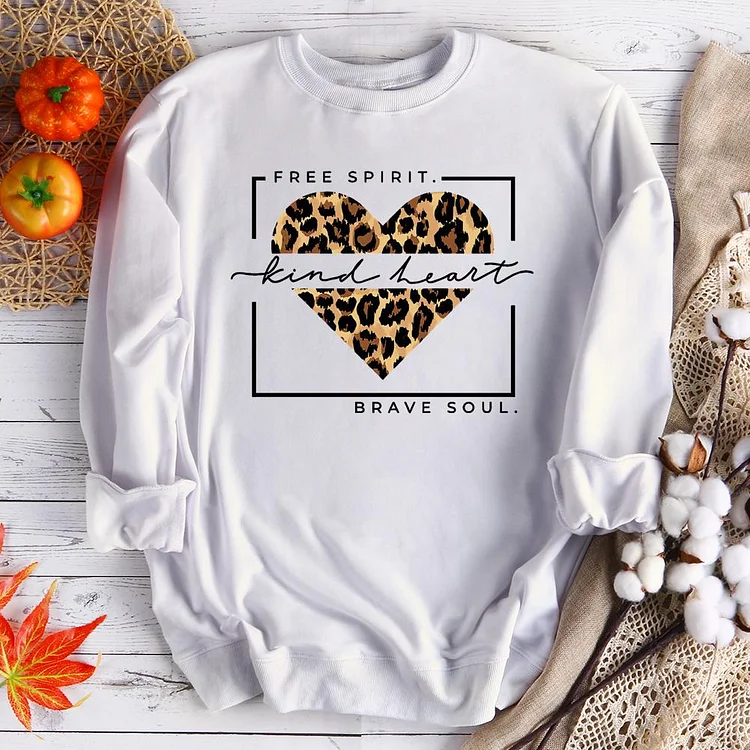 Leopard Printing Heart Sweatshirt Love Sweatshirt Love 