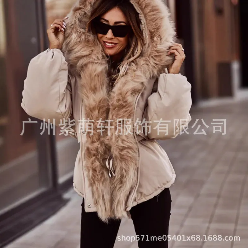 Nigikala Nigikala Large-Haired Collar Tide New Hair Wool Collar Cotton Suit