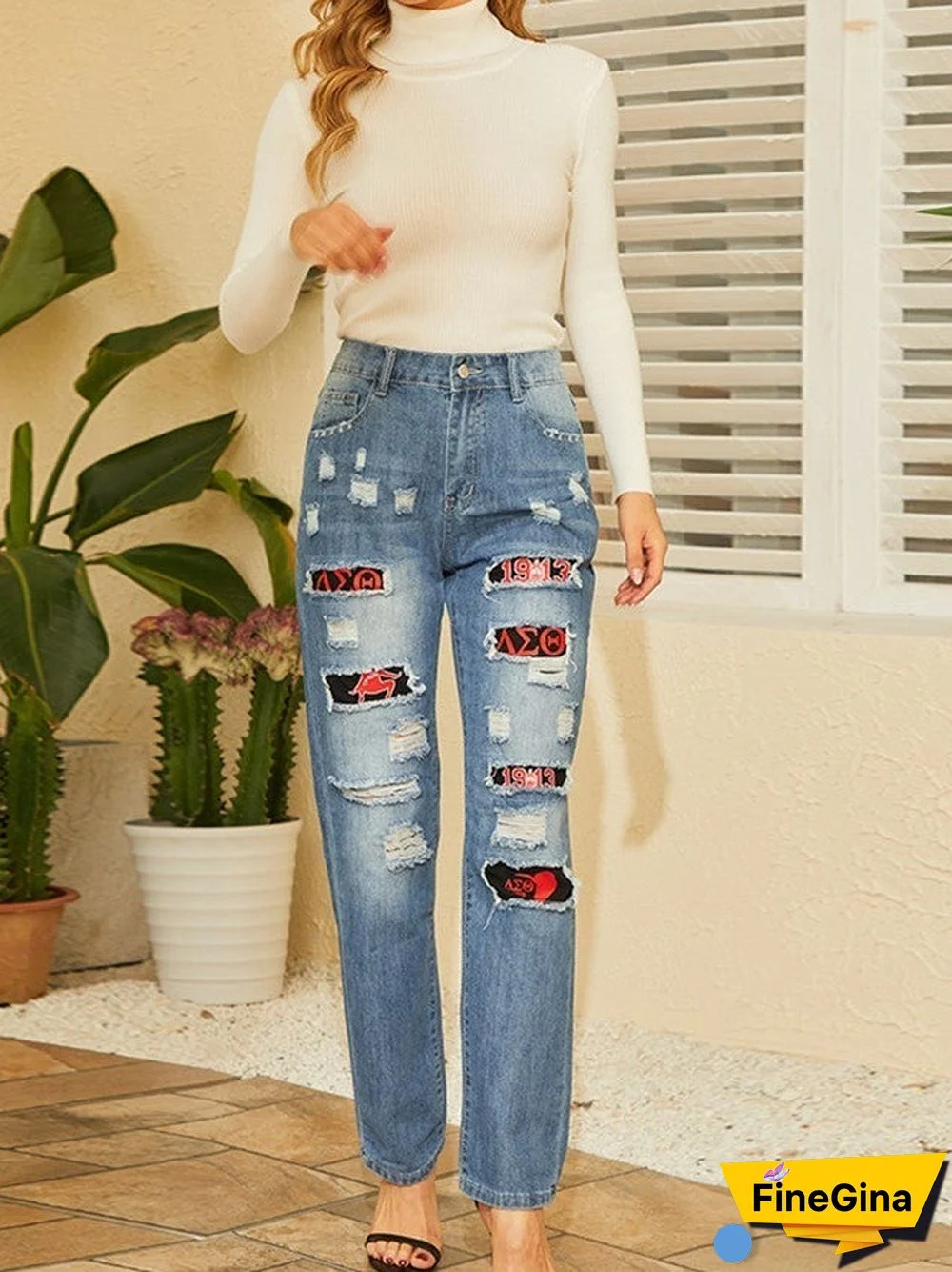 Women Bottoms Jeans Graphic