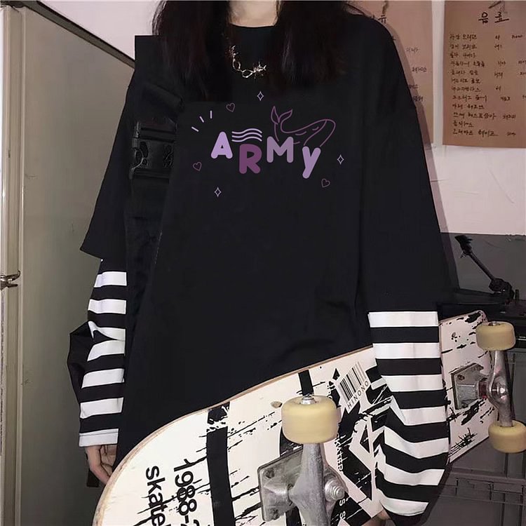 BTS ARMY Fake Two-piece Sweatshirt