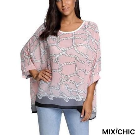 Plus Size Women Chiffon Blouse Shirt Batwing Sleeve Tops Blouses