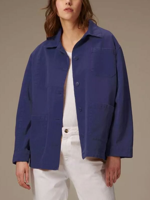 solid colour comfortable workwear ladies shirt jacket