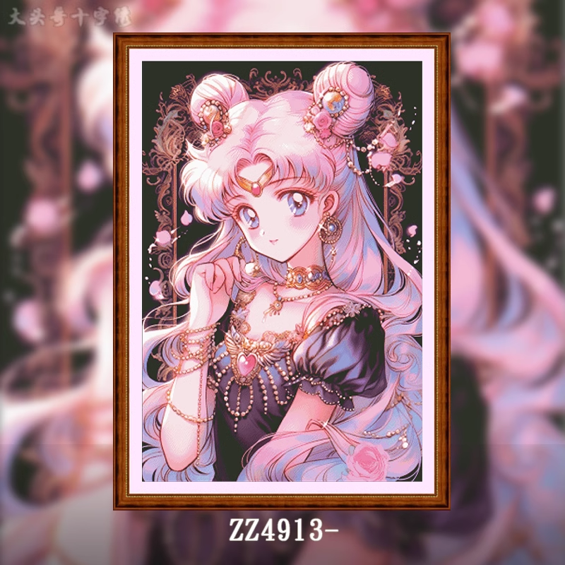1set DIY Printed Cross Stitch Kit 【ZZ4913- Dark Night Water Ice Moon】printed (stamped) cross-stitch Painting Fairy Cross Stitch